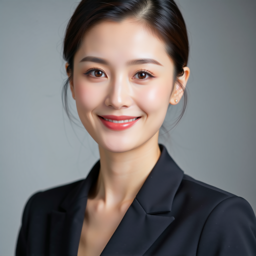 学术总监头像，四十五岁左右女性，穿职业套装，白色背景